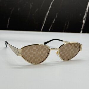 NEW GUCCI SUNGLASSES GOLD WOMEN CAT EYE EYEWEAR GUCCI GG1853S 003